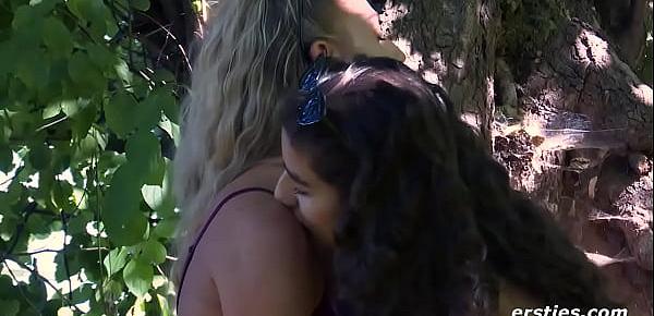  Luna and Lana Making Sweet Lesbian Love Outdoors